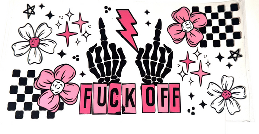 WRAPS -Fuck Off / Pink checkers and flowers