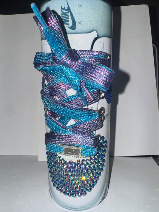 READY TO SHIP 20 OZ STAINLESS STEEL SUBLIMATED AF1 WITH SHOELACES