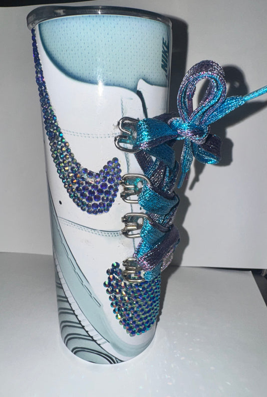 READY TO SHIP 20 OZ STAINLESS STEEL SUBLIMATED AF1 WITH SHOELACES