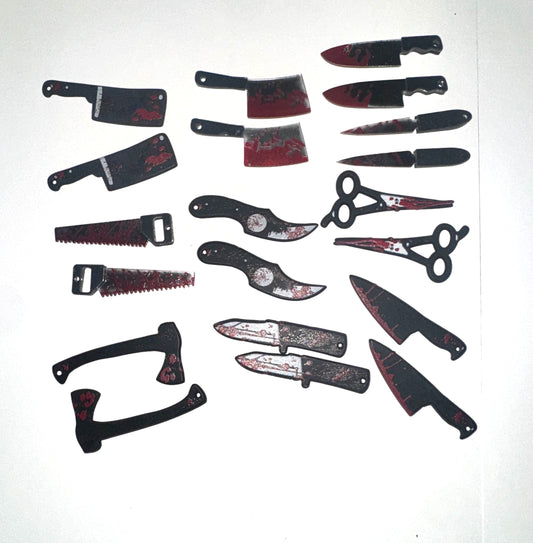 BLOODY KNIVES OR WEAPONS